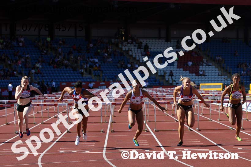 Womens 100 metres hurdles, Muller British Championships, Alexander Stadium, Birmingham. Photo: David T. Hewitson/Sports for All Pics